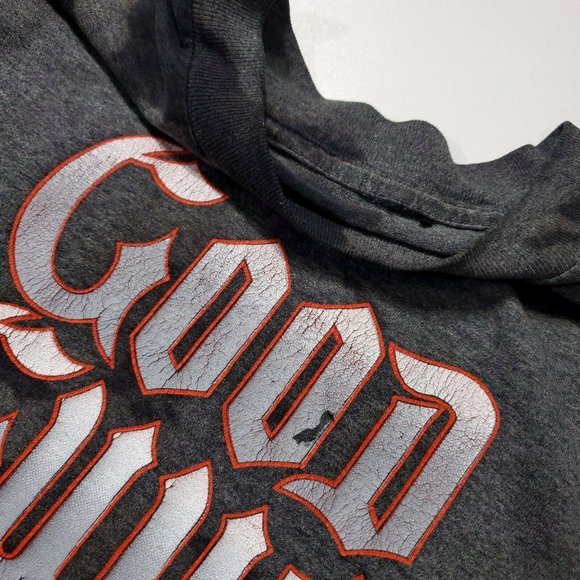 Harley Davidson 1986 (L) 3D Emblem Good Guys Wear Black Vintage 80s HD Grey - Picture 2 of 5